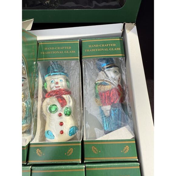 Vintage 1990’s Set of 7 Glass Kurt Adler Traditional Glass Christmas Ornaments - Picture 7 of 16